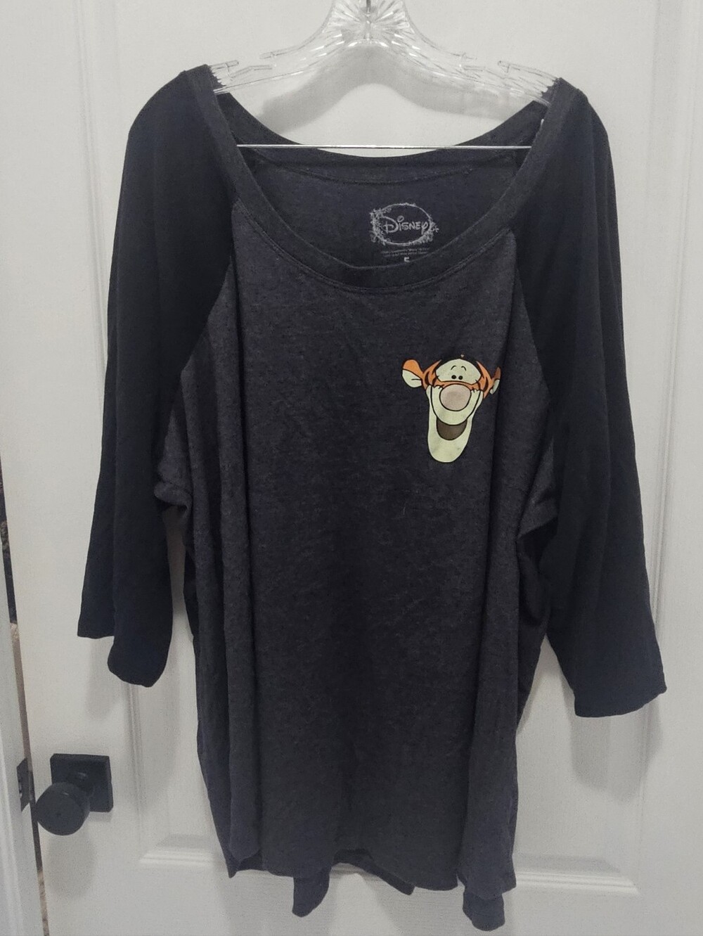 Disney X Torrid Tigger 5xl Baseball Tee 3/4 Sleeves Black Grey Graphic Shirt